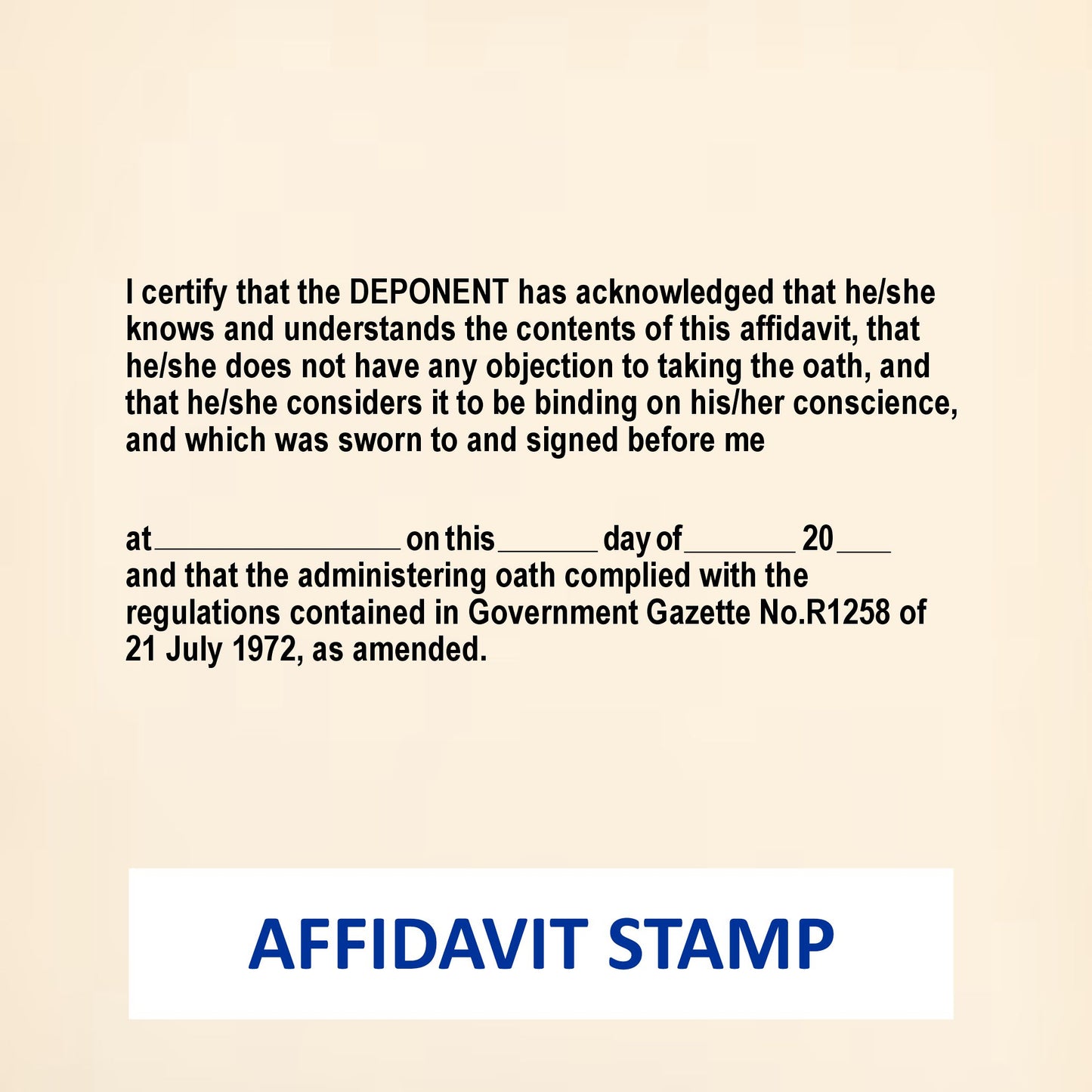 Affidavit Stamp (76x37mm)