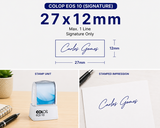 Pre-Inked Signature Stamp Colop EOS 10 South Africa Stamps R us Webp