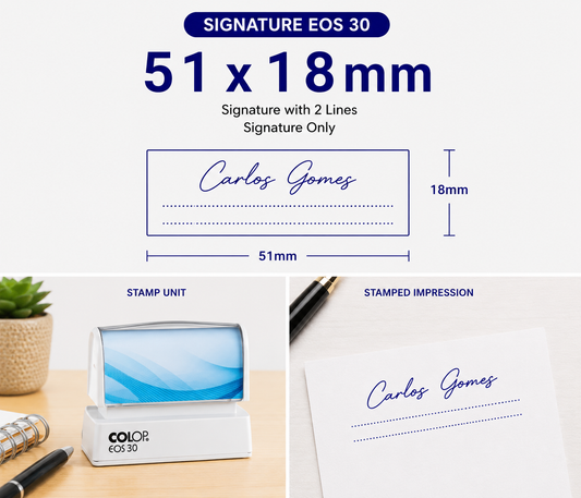 Pre-Inked Signature Stamp Colop EOS 30 South Africa Stamps R us Webp