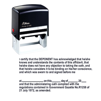 Affidavit Stamp (76x37mm)