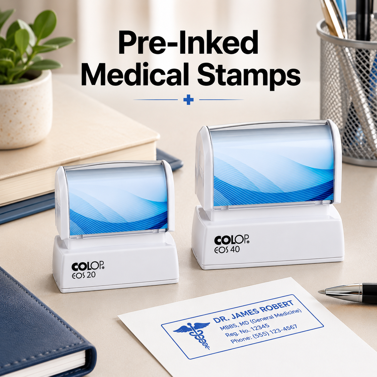 Pre-Inked Medical Desk Stamps