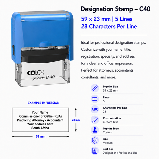 Designation Stamp | Commissioner of Oaths | C40