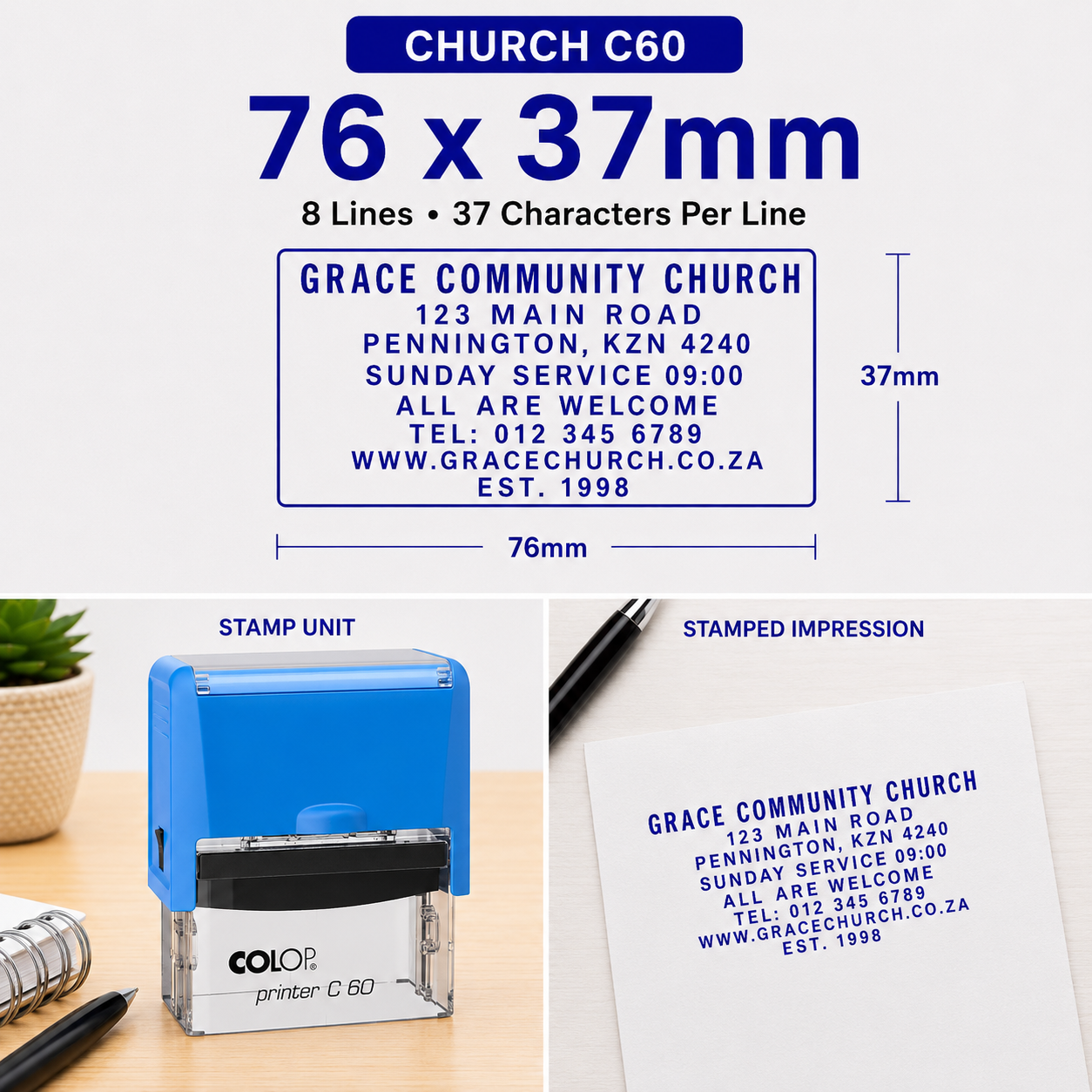 Self-inking Church Stamps