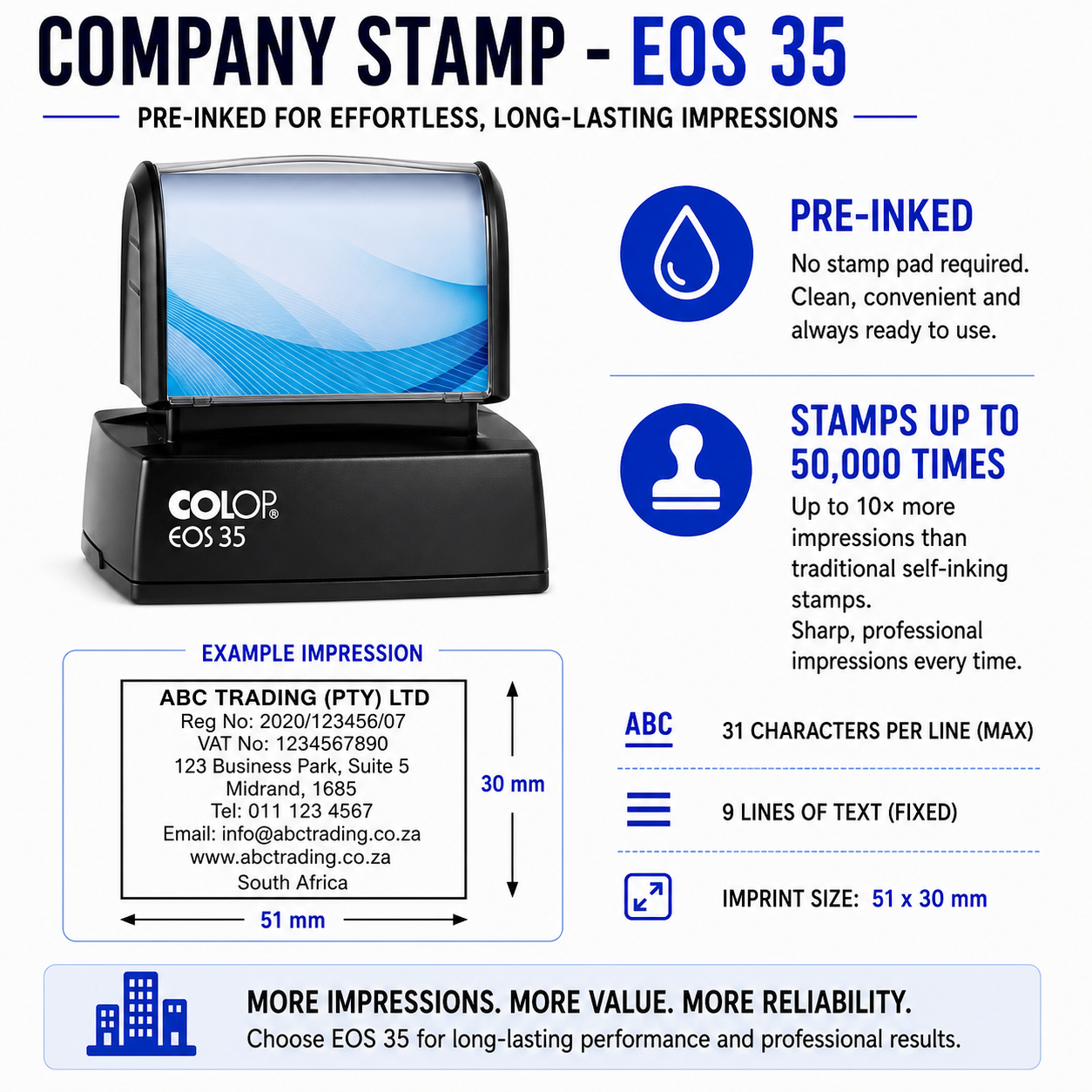 Pre-Inked Company Stamps