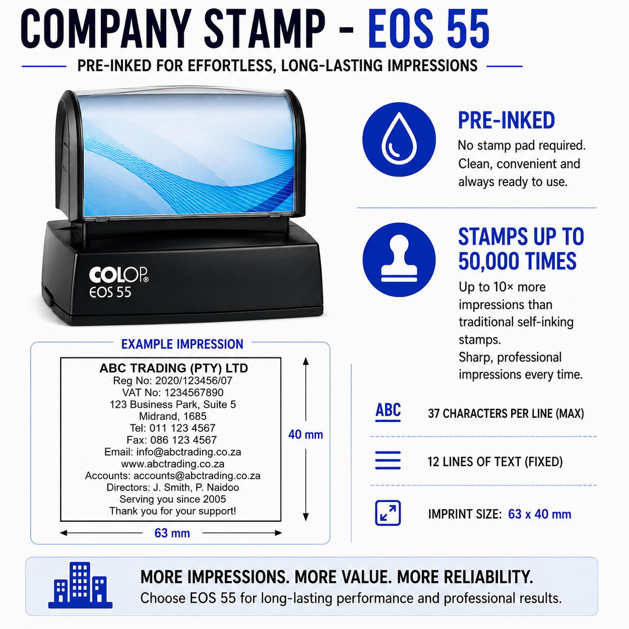 Pre-Inked Company Stamps