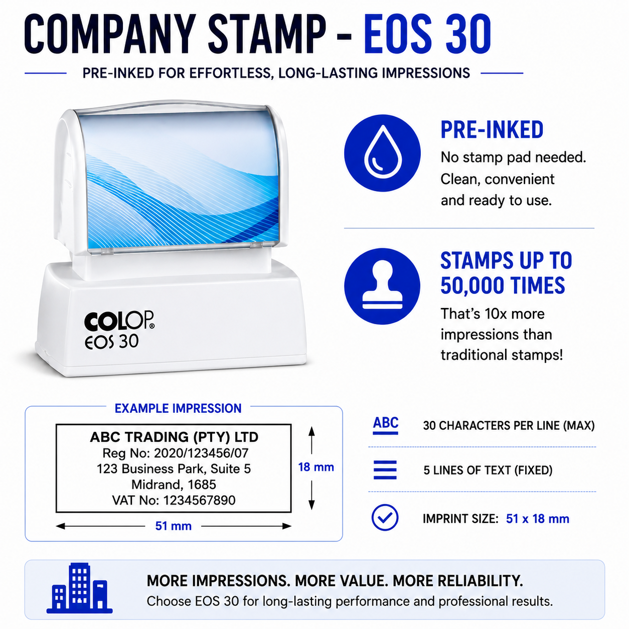 Pre-Inked Company Stamps