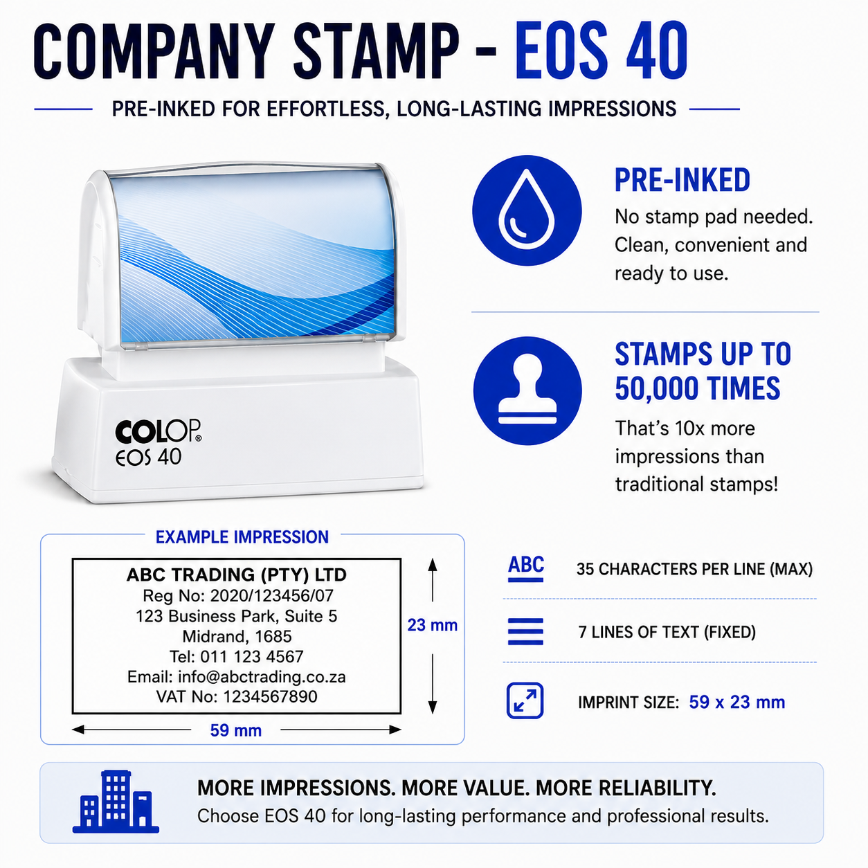 Pre-Inked Company Stamps