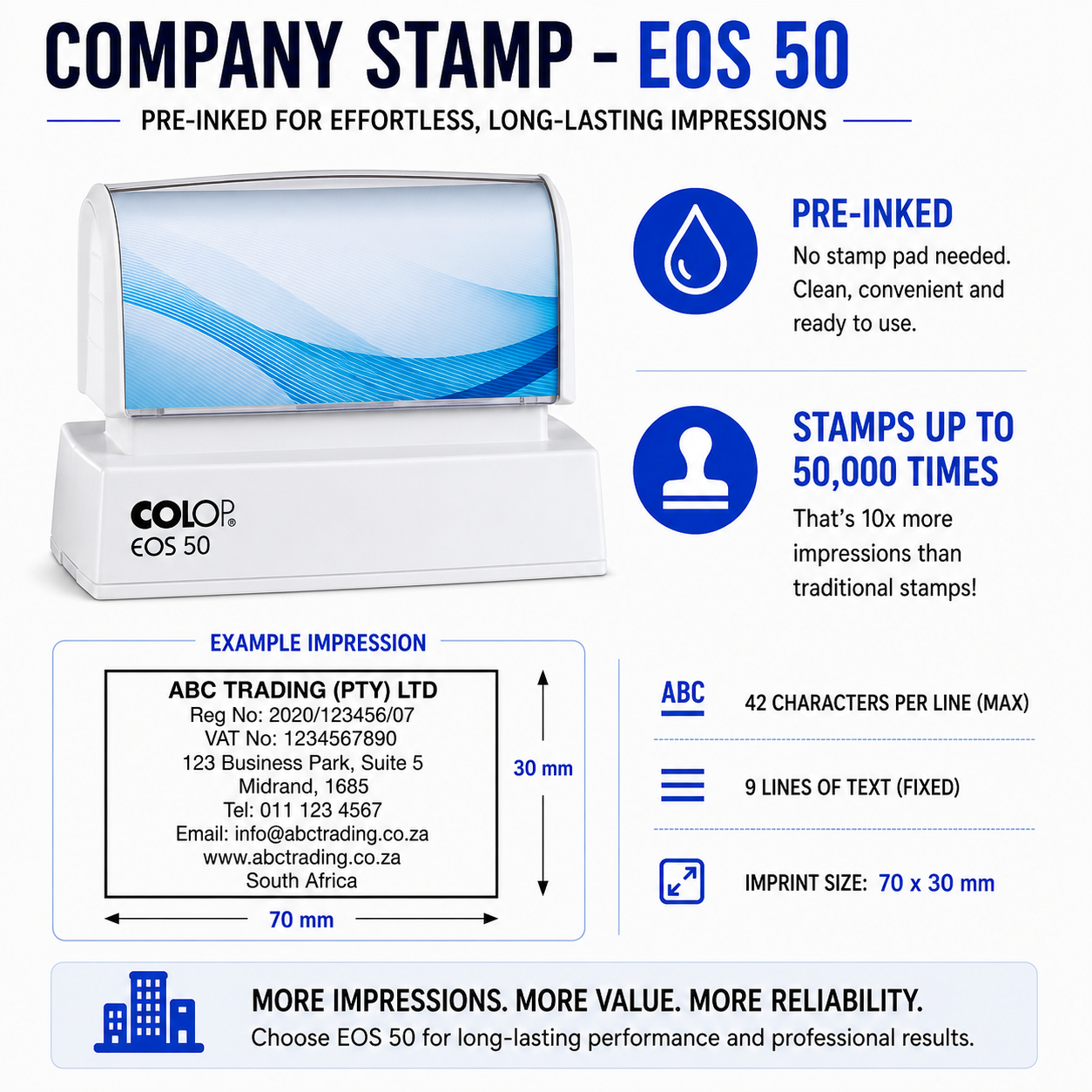 Pre-Inked Company Stamps