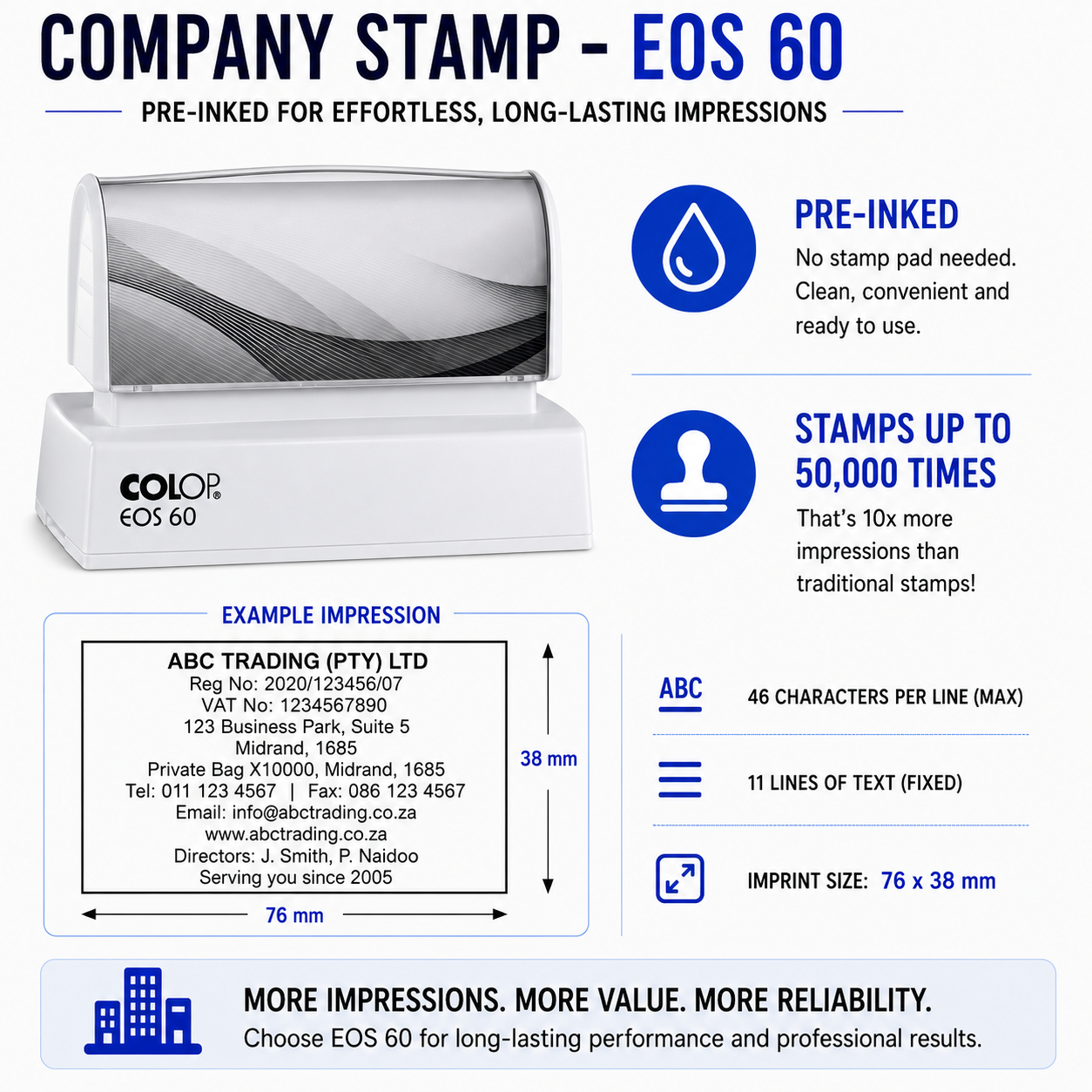 Pre-Inked Company Stamps