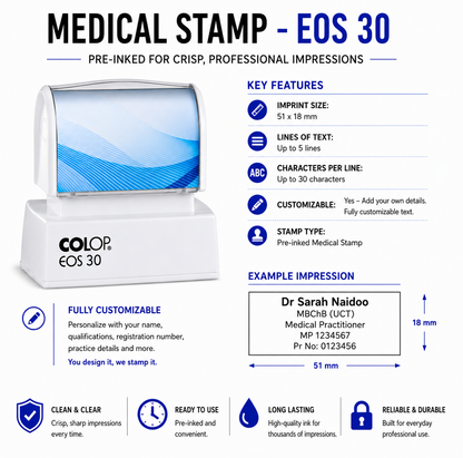 Pre-Inked Medical Desk Stamps