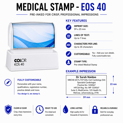 Pre-Inked Medical Desk Stamps