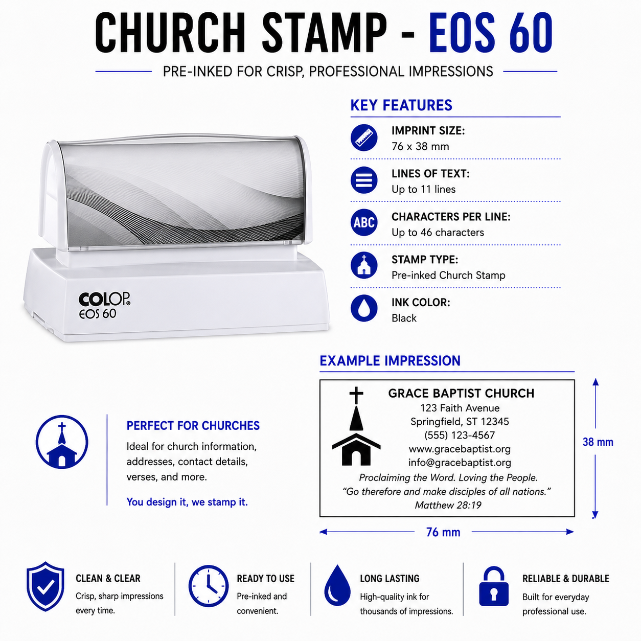 Pre-Inked Church Stamps