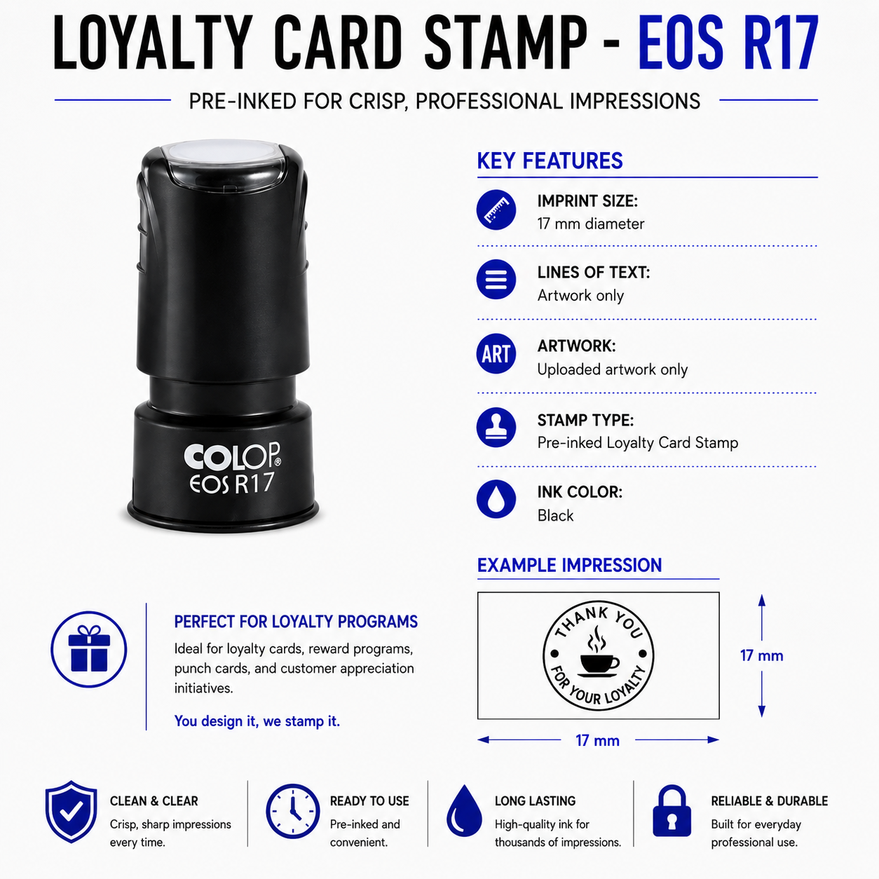 Pre-inked Loyalty Card Stamps