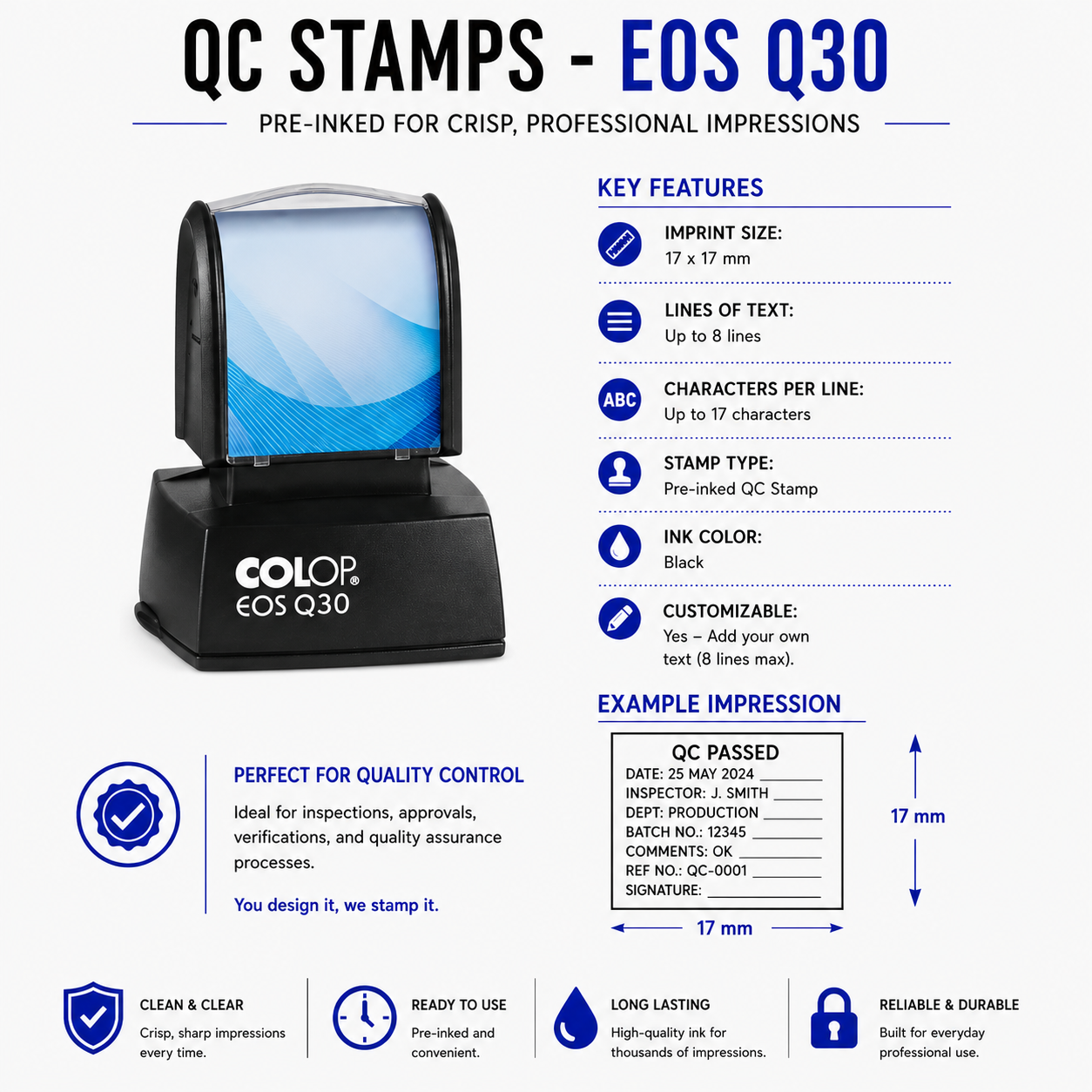 Pre-Inked QC Stamps