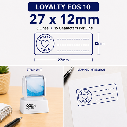 Pre-Inked Loyalty card stamp EOS 10 South Africa Stamps R us Webp