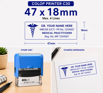 Medical Doctor Stamp Self-Inking  Colop Printer C30 South Africa Stamps R Us Web