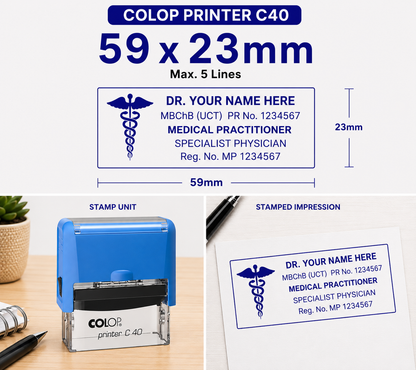 Medical Doctor Stamp Self-Inking  Colop Printer C40 South Africa Stamps R Us Web