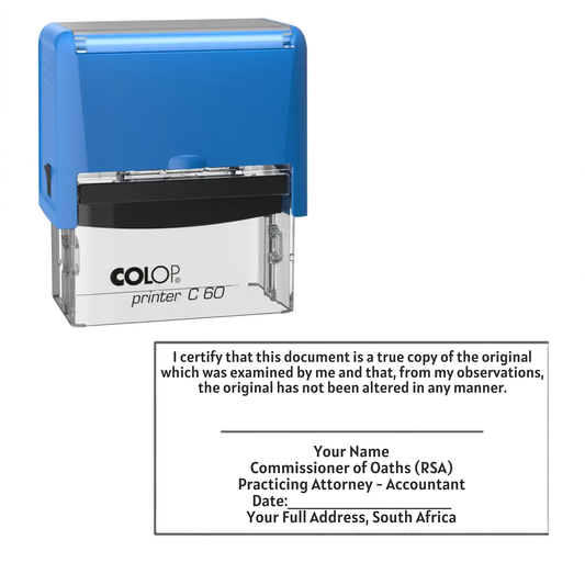 Certification Stamp | Commissioner of Oaths | Colop C60